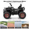 Costzon Kids ATV, 12V Battery Powered Electric Vehicle w/Safety Belt, LED Light, Music, Horn, 2 Speeds, USB/ MP3/TF, Treaded Tires, Ride on Car 4 Wheeler Quad for Boy & Girl Gift, Ride on ATV, Black view 3