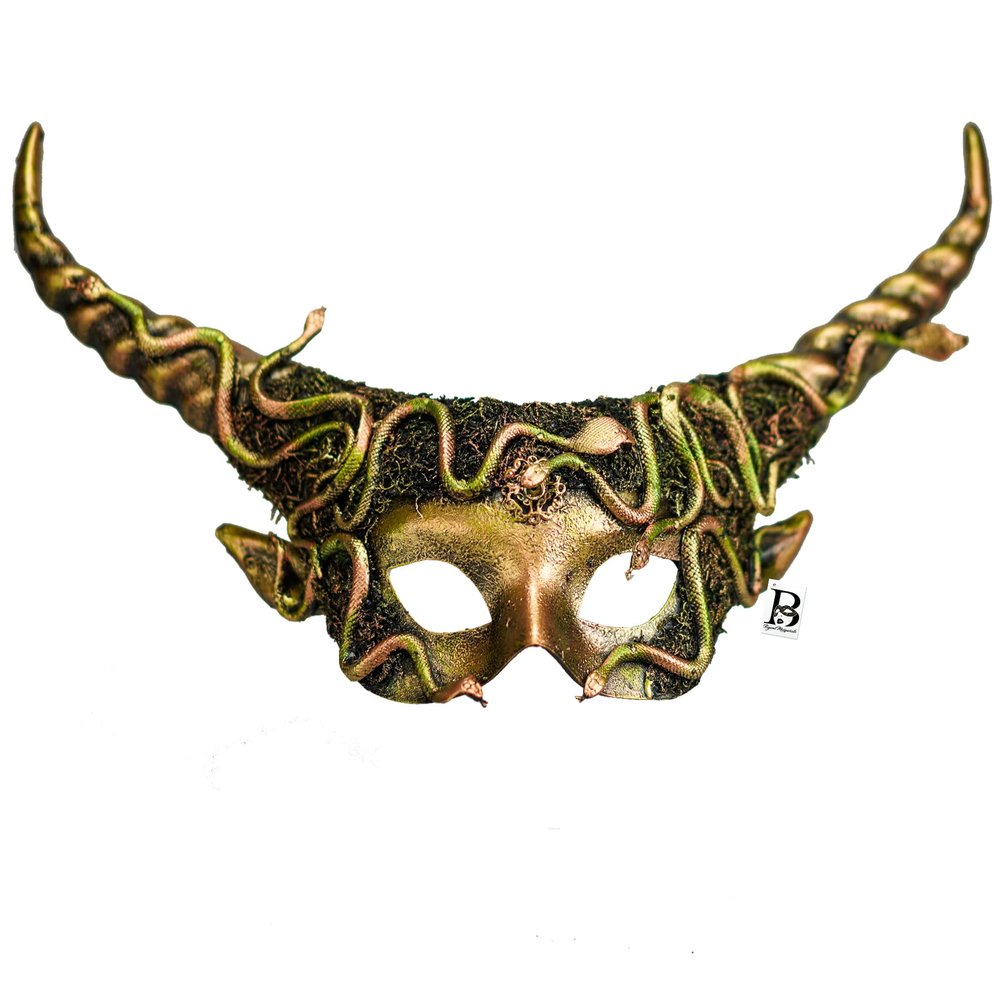 Medusa Fairy Ram Horns Masquerade Mask Snake Costume Devil Evil Party Mask Halloween Cosplay Goblin Voodoo