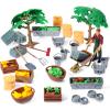 54 Pcs Play Farm Feed Food Accessories Toy Set Mini Educational Playset Feed Set, Includes Plastic Hay Bale Straw Heap Vegetable Planting Scene Tools Educational Gift Cake Toppers for Kids Toddlers view 1
