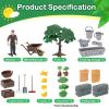 54 Pcs Play Farm Feed Food Accessories Toy Set Mini Educational Playset Feed Set, Includes Plastic Hay Bale Straw Heap Vegetable Planting Scene Tools Educational Gift Cake Toppers for Kids Toddlers view 3