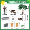 54 Pcs Play Farm Feed Food Accessories Toy Set Mini Educational Playset Feed Set, Includes Plastic Hay Bale Straw Heap Vegetable Planting Scene Tools Educational Gift Cake Toppers for Kids Toddlers view 4