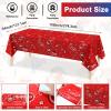 123 Pcs Western Cowboy Party Decoration Include 1 Plastic Paisley Print Tablecloth 2 Bandana Pennant Banner 60 Disposable Paper Plates 30 Cups and 30 Napkins for Western Cowboy Theme Party (Red, Blue) view 2