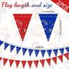 123 Pcs Western Cowboy Party Decoration Include 1 Plastic Paisley Print Tablecloth 2 Bandana Pennant Banner 60 Disposable Paper Plates 30 Cups and 30 Napkins for Western Cowboy Theme Party (Red, Blue) view 4