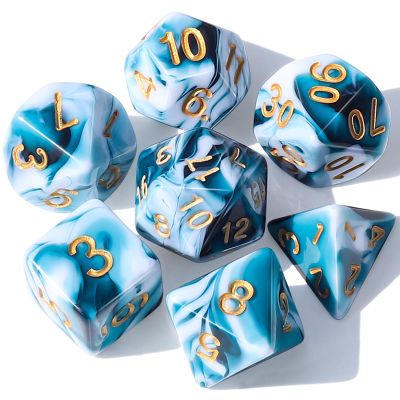 CiaraQ DND Polyhedral Dice Set with a Black Dice Bag for D&D RPG MTG Role Playing Table Games