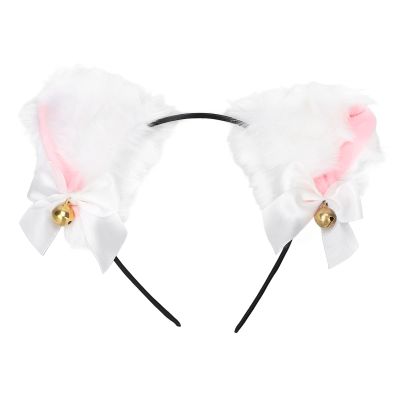 Cat Ears Headwear, Rabbit Ears Headband Comfortable Wear for Girls for Daily Wear for Halloween for Women(white)