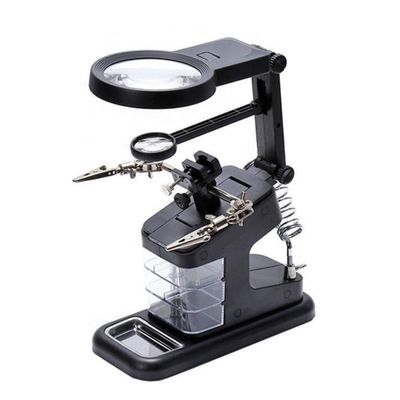 ZTBH Microscope Accessories Kit 3X 25X 4.5X Metal Desktop Table Light Microscope Slides (Color : Black)