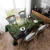 ZOE GARDEN Rectangle Tablecloth Waterproof & Stainproof Tablecloths, Wild Forest Scenery Washable Polyester Table Cloth Wrinkle-Free Fabric Table Cover for Dining/Party/Wedding Green Plant view 4