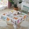 ZOE GARDEN Square Tablecloth Waterproof & Stainproof Tablecloths, Cartoon Style Alphabet Dragon Bear Elephant Washable Polyester Table Cloth Wrinkle-Free Fabric Table Cover for Dining/Party/Wedding view 1