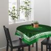 ZOE GARDEN Square Tablecloth Waterproof & Stainproof Tablecloths, Green St Patrick's Day Washable Polyester Table Cloth Wrinkle-Free Fabric Table Cover for Dining/Party/Wedding Spring Wood Grain view 3