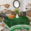 ZOE GARDEN Square Tablecloth Waterproof & Stainproof Tablecloths, Green St Patrick's Day Washable Polyester Table Cloth Wrinkle-Free Fabric Table Cover for Dining/Party/Wedding Spring Wood Grain view 4