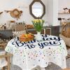ZOE GARDEN Square Tablecloth Waterproof & Stainproof Tablecloths, Happy Birthday to You Washable Polyester Table Cloth Wrinkle-Free Fabric Table Cover for Dining/Party/Wedding Colorful Star Cube view 4