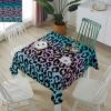 ZOE GARDEN Square Tablecloth Waterproof & Stainproof Tablecloths, Abstract Leopard Printm Washable Polyester Table Cloth Wrinkle-Free Fabric Table Cover for Dining/Party/Wedding Ombre Blue and Purple view 2