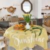 ZOE GARDEN Square Tablecloth Waterproof & Stainproof Tablecloths, Yellow Sunflower and Bee Washable Polyester Table Cloth Wrinkle-Free Fabric Table Cover for Dining/Party/Wedding You are Sunshine view 4