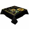 ZOE GARDEN Square Tablecloth Waterproof & Stainproof Tablecloths, Spring Sunflower Black Washable Polyester Table Cloth Wrinkle-Free Fabric Table Cover for Dining/Party/Wedding You are My Sunshine view 2