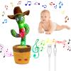 UMIKOOL DIRECT Dancing Cactus Repeats What You Say, Talking Sunny Cactus Toy USB Charging, Dancing Lighting Recording Mimicking Toy for Kids (Cowboy) view 1