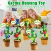 UMIKOOL DIRECT Dancing Cactus Repeats What You Say, Talking Sunny Cactus Toy USB Charging, Dancing Lighting Recording Mimicking Toy for Kids (Cowboy) view 4