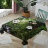 ZOE GARDEN Square Tablecloth Waterproof & Stainproof Tablecloths, Wild Forest Scenery Washable Polyester Table Cloth Wrinkle-Free Fabric Table Cover for Dining/Party/Wedding Green Plant view 1
