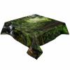 ZOE GARDEN Square Tablecloth Waterproof & Stainproof Tablecloths, Wild Forest Scenery Washable Polyester Table Cloth Wrinkle-Free Fabric Table Cover for Dining/Party/Wedding Green Plant view 2