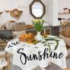 ZOE GARDEN Square Tablecloth Waterproof & Stainproof Tablecloths, Yellow Sunflower Washable Polyester Table Cloth Wrinkle-Free Fabric Table Cover for Dining/Party/Wedding You Bee are My Sunshine view 4