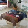 ZOE GARDEN Square Tablecloth Waterproof & Stainproof Tablecloths, Basketball Sport Indoor Stadium Washable Polyester Table Cloth Wrinkle-Free Fabric Table Cover for Dining/Party/Wedding view 1