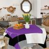 Square Tablecloth Waterproof & Stainproof Tablecloths,Purple and Black Modern Color Block Washable Table Cloth Wrinkle-Free Fabric Table Cover for Dining/Party Geometric Gray White Patckwork Plaid view 4