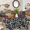 ZOE GARDEN Square Tablecloth Waterproof & Stainproof Tablecloths, Abstract Leopard Printm Washable Polyester Table Cloth Wrinkle-Free Fabric Table Cover for Dining/Party/Wedding Ombre Pink and Grey view 4