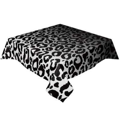 ZOE GARDEN Square Tablecloth Waterproof & Stainproof Tablecloths, Abstract Leopard Printm Washable Polyester Table Cloth Wrinkle-Free Fabric Table Cover for Dining/Party/Wedding Ombre Grey