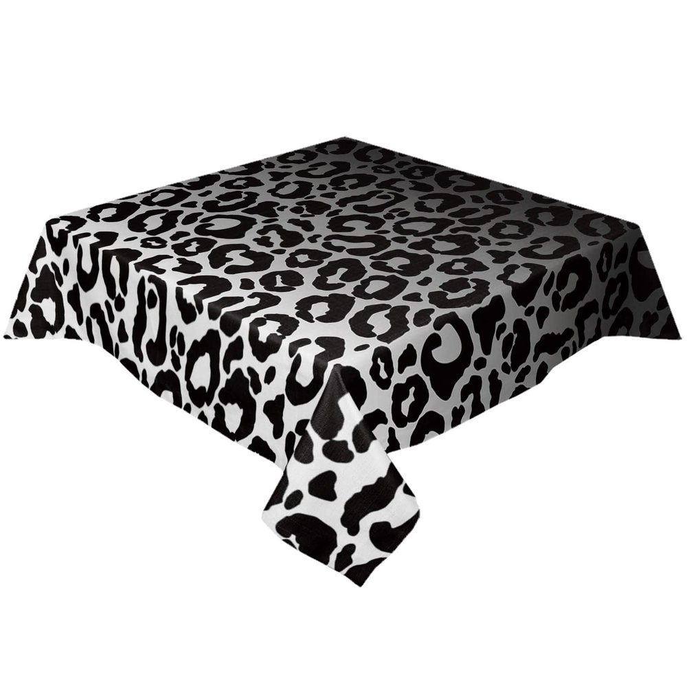 ZOE GARDEN Square Tablecloth Waterproof & Stainproof Tablecloths, Abstract Leopard Printm Washable Polyester Table Cloth Wrinkle-Free Fabric Table Cover for Dining/Party/Wedding Ombre Grey