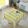 ZOE GARDEN Square Tablecloth Waterproof & Stainproof Tablecloths, Yellow Abstract Stripe Washable Polyester Table Cloth Wrinkle-Free Fabric Table Cover for Dining/Party/Wedding Geometric view 2