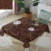 ZOE GARDEN Square Tablecloth Waterproof & Stainproof Tablecloths, Abstract Coffee Bean Line Washable Polyester Table Cloth Wrinkle-Free Fabric Table Cover for Dining/Party/Wedding Retro Brown view 1