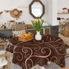 ZOE GARDEN Square Tablecloth Waterproof & Stainproof Tablecloths, Abstract Coffee Bean Line Washable Polyester Table Cloth Wrinkle-Free Fabric Table Cover for Dining/Party/Wedding Retro Brown view 4