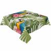 ZOE GARDEN Square Tablecloth Waterproof & Stainproof Tablecloths, Colorful Animal Parrot Washable Polyester Table Cloth Wrinkle-Free Fabric Table Cover for Dining/Party/Wedding Green Tropical Plant view 2