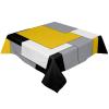 Square Tablecloth Waterproof & Stainproof Tablecloths,Yellow and Black Modern Color Block Washable Table Cloth Wrinkle-Free Fabric Table Cover for Dining/Party Geometric Gray White Patckwork Plaid view 1