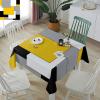 Square Tablecloth Waterproof & Stainproof Tablecloths,Yellow and Black Modern Color Block Washable Table Cloth Wrinkle-Free Fabric Table Cover for Dining/Party Geometric Gray White Patckwork Plaid view 2