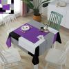 Square Tablecloth Waterproof & Stainproof Tablecloths,Purple and Black Modern Color Block Washable Table Cloth Wrinkle-Free Fabric Table Cover for Dining/Party Geometric Gray White Patckwork Plaid view 2