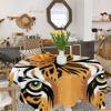 ZOE GARDEN Square Tablecloth Waterproof & Stainproof Tablecloths, Animal Tiger Eyes Washable Polyester Table Cloth Wrinkle-Free Fabric Table Cover for Dining/Party/Wedding Abstract Illustration view 4