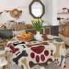 ZOE GARDEN Square Tablecloth Waterproof & Stainproof Tablecloths, Cartoon Animal Pet Paw Bone Retro Backdrop Washable Polyester Table Cloth Wrinkle-Free Fabric Table Cover for Dining/Party/Wedding view 4