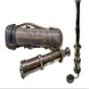 Karniproduction- Antique Functional Telescope Replica, Pirate's Instrument, Antique Finish, 16in Long 1Pc in Leather Case, Handheld Style Spyglass, Brass Made Glass Optics & High Magnification view 1