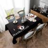 ZOE GARDEN Rectangle Tablecloth Waterproof & Stainproof Tablecloths, Basketball Sport Washable Polyester Table Cloth Wrinkle-Free Fabric Table Cover for Dining/Party/Wedding Black view 4