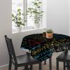 ZOE GARDEN Square Tablecloth Waterproof & Stainproof Tablecloths, Mathematical Formula Washable Polyester Table Cloth Wrinkle-Free Fabric Table Cover for Dining/Party/Wedding Black Backdrop view 3