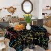 ZOE GARDEN Square Tablecloth Waterproof & Stainproof Tablecloths, Mathematical Formula Washable Polyester Table Cloth Wrinkle-Free Fabric Table Cover for Dining/Party/Wedding Black Backdrop view 4