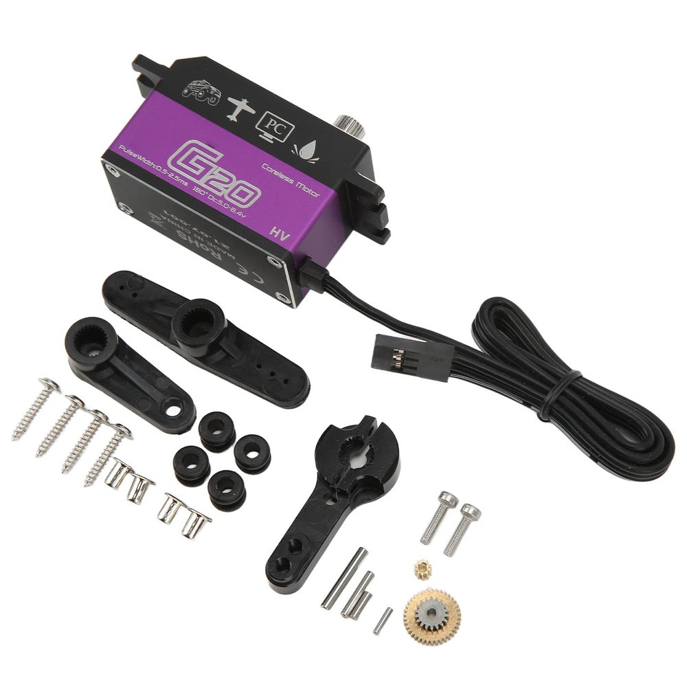 Xirfuni Digital Servo, RC Servo High Speed Response 20KG Metal Gear for 1/10 RC Vehicles