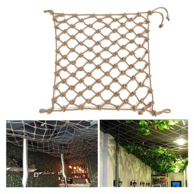 Children Safety Netting Stair Railing Protective Net Heavy Duty Truck Cargo Trailer Net Wall Partition Retro Decorative Ceiling Grid Treehouse Swing Rope Net (Size : 1 * 4m(3 * 13ft))