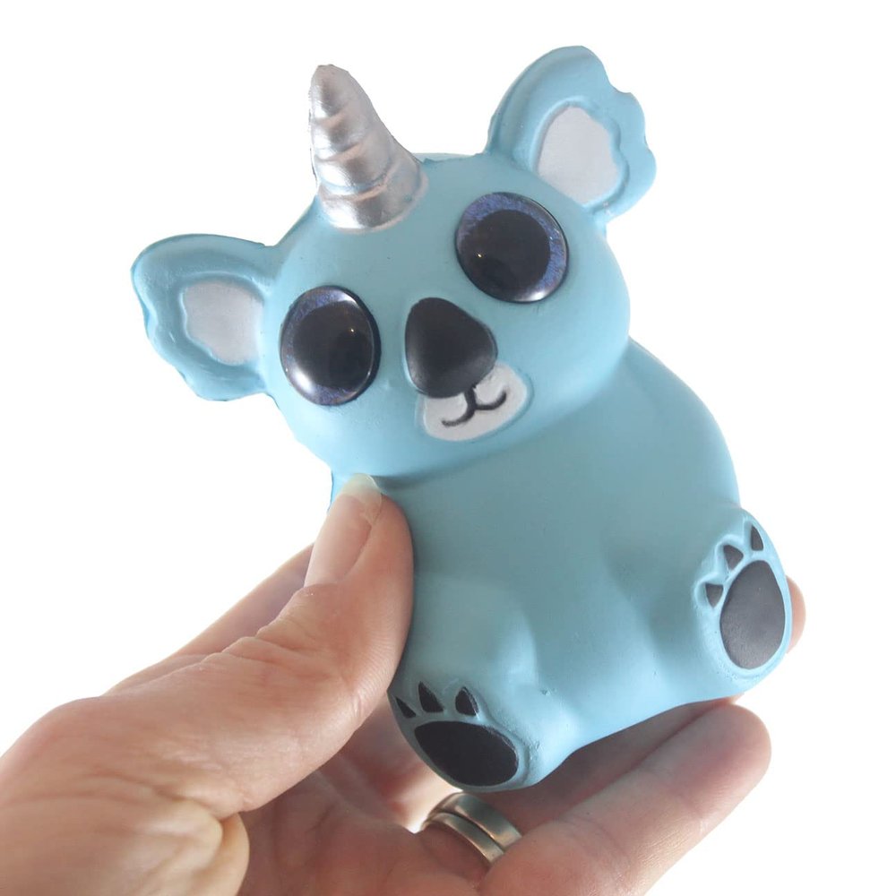 Curious Minds Busy Bags 1 Small Koala Mystical Animal with Horn and Wings Slow Rise Squishies Slow Rise Foam - Scented Sensory, Stress, Fidget Toy (1 Koala (Random Color))