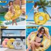 POZA Gold Inflatable Luxury Tube with Back Rest - Big Luxurious Lounger Pool Float Tube Filled with Sparkle Confetti, Built in Phone Holder, Cup Holders, and Handles, Premium Thick Ring - 42 Inches view 4