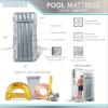 POZA Large Inflatable Pool Lounger Air Mattress - Big and Stylish Confetti-Filled Pool Lounger Float, Thick Blow Up Pool Mat with Built-in Headrest, Phone Holder, and Cup Holders - 76x32 inch - Silver view 3