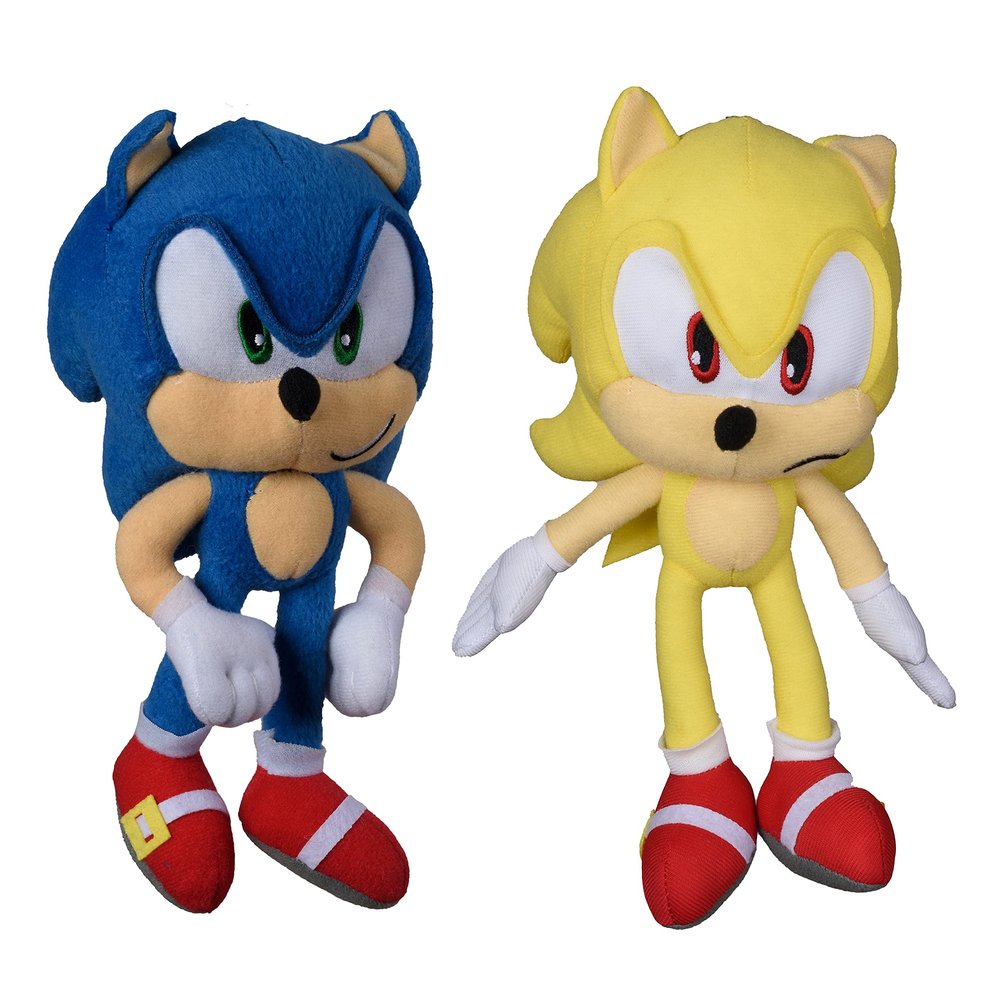 AI ACCESSORY INNOVATIONS Sonic & Super Sonic Plush Bag Clip Set, 2 Pc, 8" Hedgehog Themed Plush Toys for Kids & Toddlers