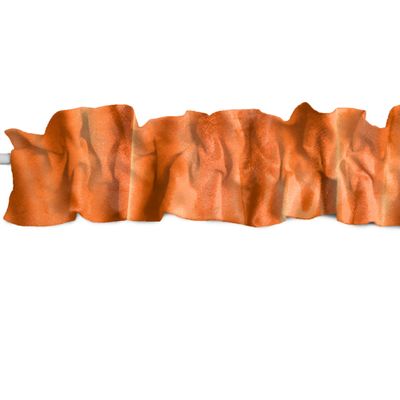 Zen Creative Designs Shiny Satin Sleeve Topper Window Valance Top Bottom Ruffle Home Dcor Bedroom Nursery Kitchen Window (120" Wide x 9" Tall, Orange)