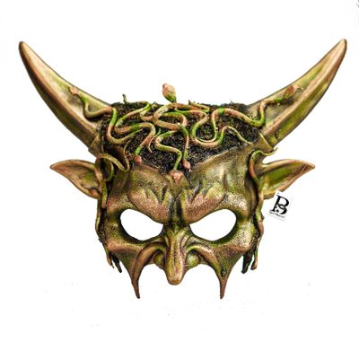Medusa Devil Villain Ram Horns Masquerade Mask Snake Costume Evil Party Mask Halloween Cosplay Goblin Voodoo