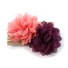 My Lello Baby Girl Rounded Petal Chiffon Flower Nylon Elastic Headbands Set 2pcs - Small - Moss Green/Teal view 4